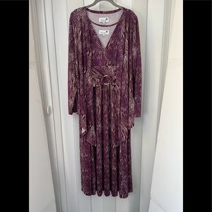 Liz Lang Purple Snake Pattern Sleeveless Dress w/Long Sleeved Jacket Sz L